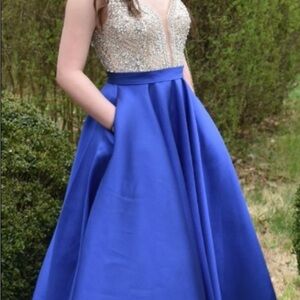 Elegant Blue and Silver Women's Dress